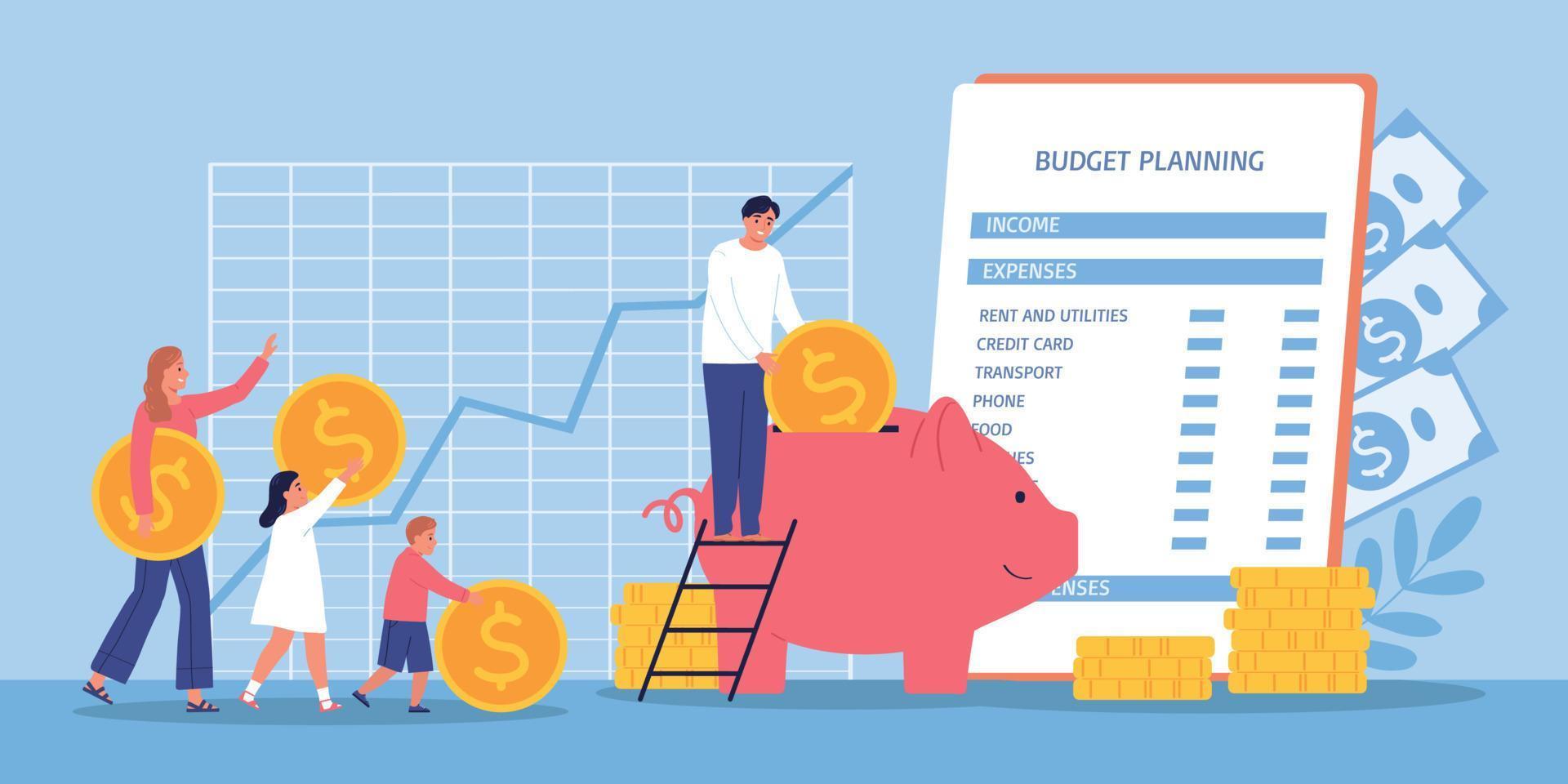 familj budget planering illustration vektor