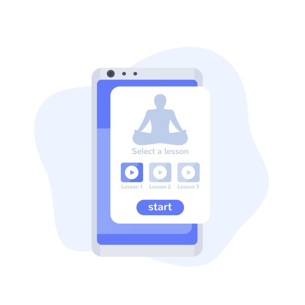 meditationsapp på telefonskärm, vektordesign vektor