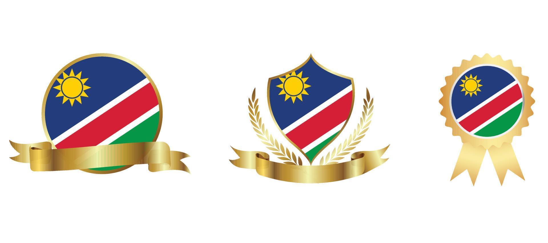 Namibia-Flagge-Symbol. Web-Icon-Set. Icons Sammlung flach. einfache Vektorillustration. vektor