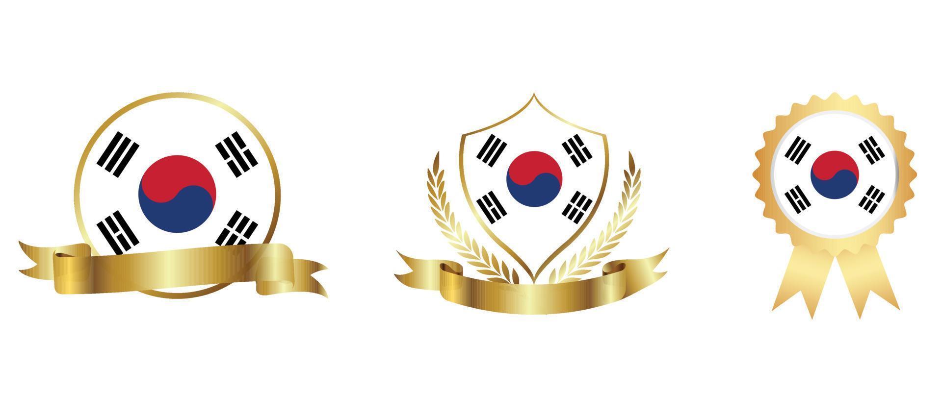 Sydkoreas flaggikon. web ikonuppsättning. ikoner samling platt. enkel vektorillustration. vektor