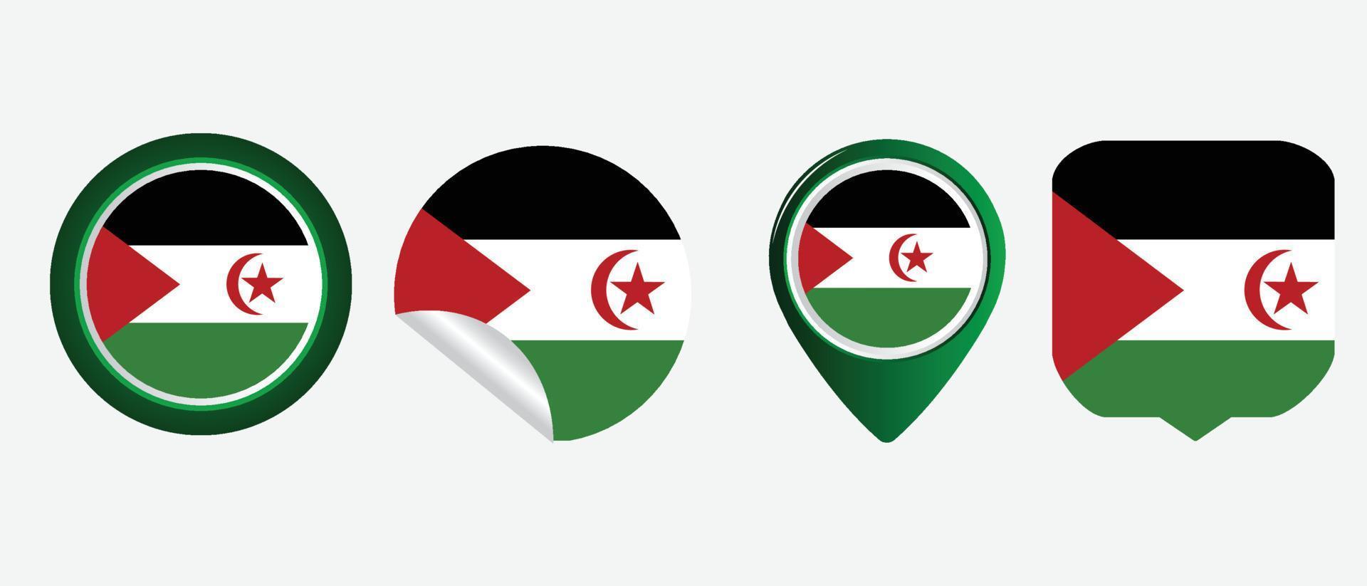 Västsahara flagga ikon symbol vektor illustration