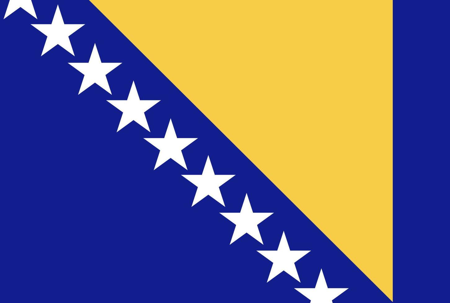 bosnien und herzegowina flaggenvektorsymbol in offizieller farbe und korrekten proportionen vektor