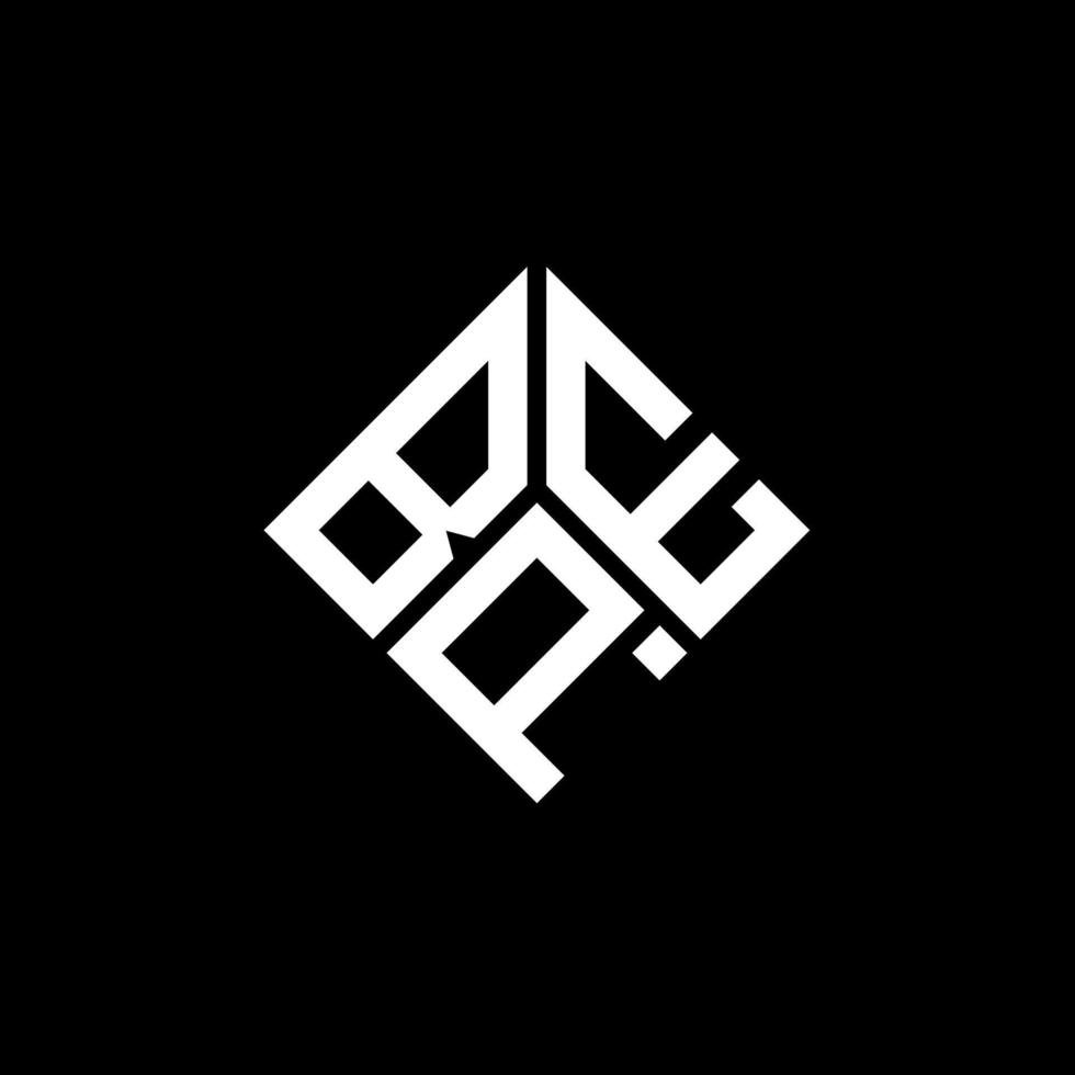 bpe brev logotyp design på svart bakgrund. bpe kreativa initialer bokstavslogotyp koncept. bpe-bokstavsdesign. vektor