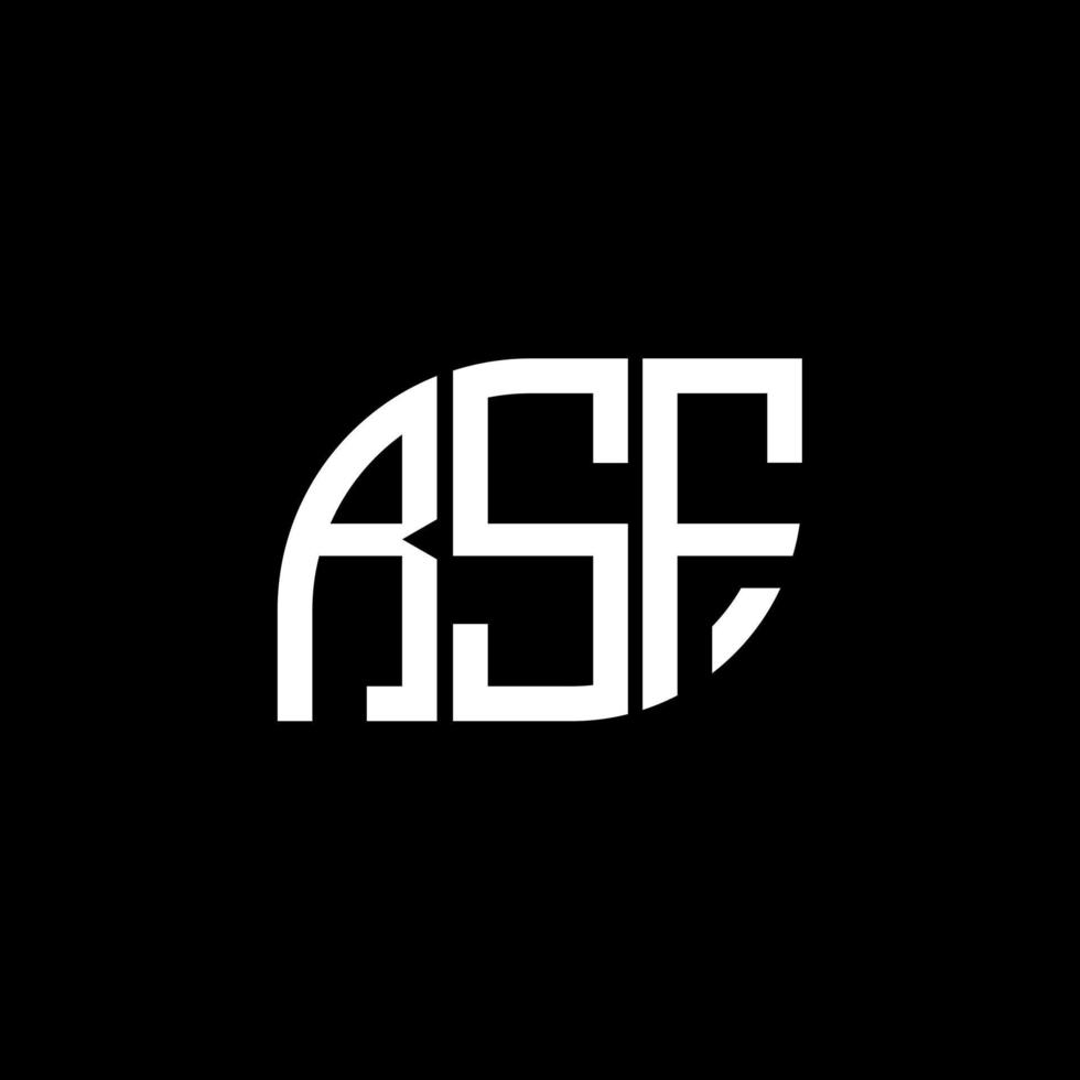 rsf-Buchstaben-Logo-Design auf schwarzem Hintergrund. rsf kreative Initialen schreiben Logo-Konzept. RSF-Briefgestaltung. vektor