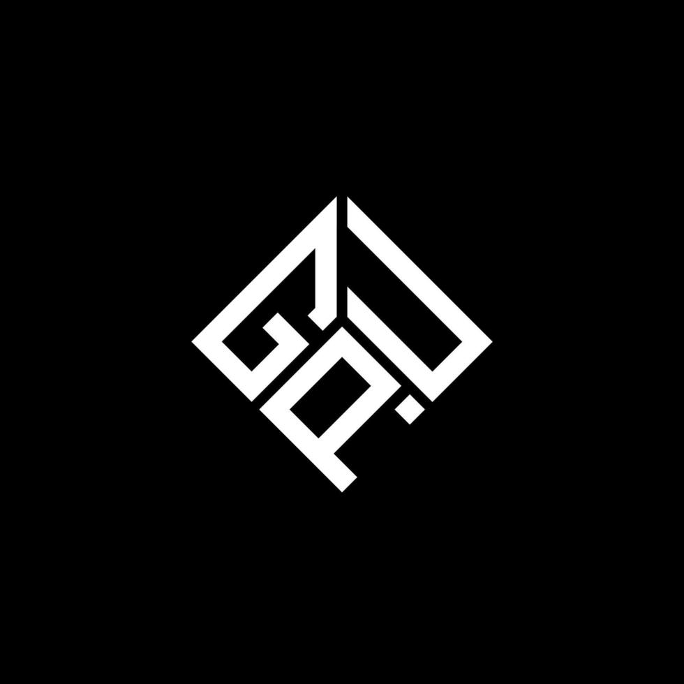 GPU-Brief-Logo-Design auf schwarzem Hintergrund. gpu kreative Initialen schreiben Logo-Konzept. GPU-Briefdesign. vektor