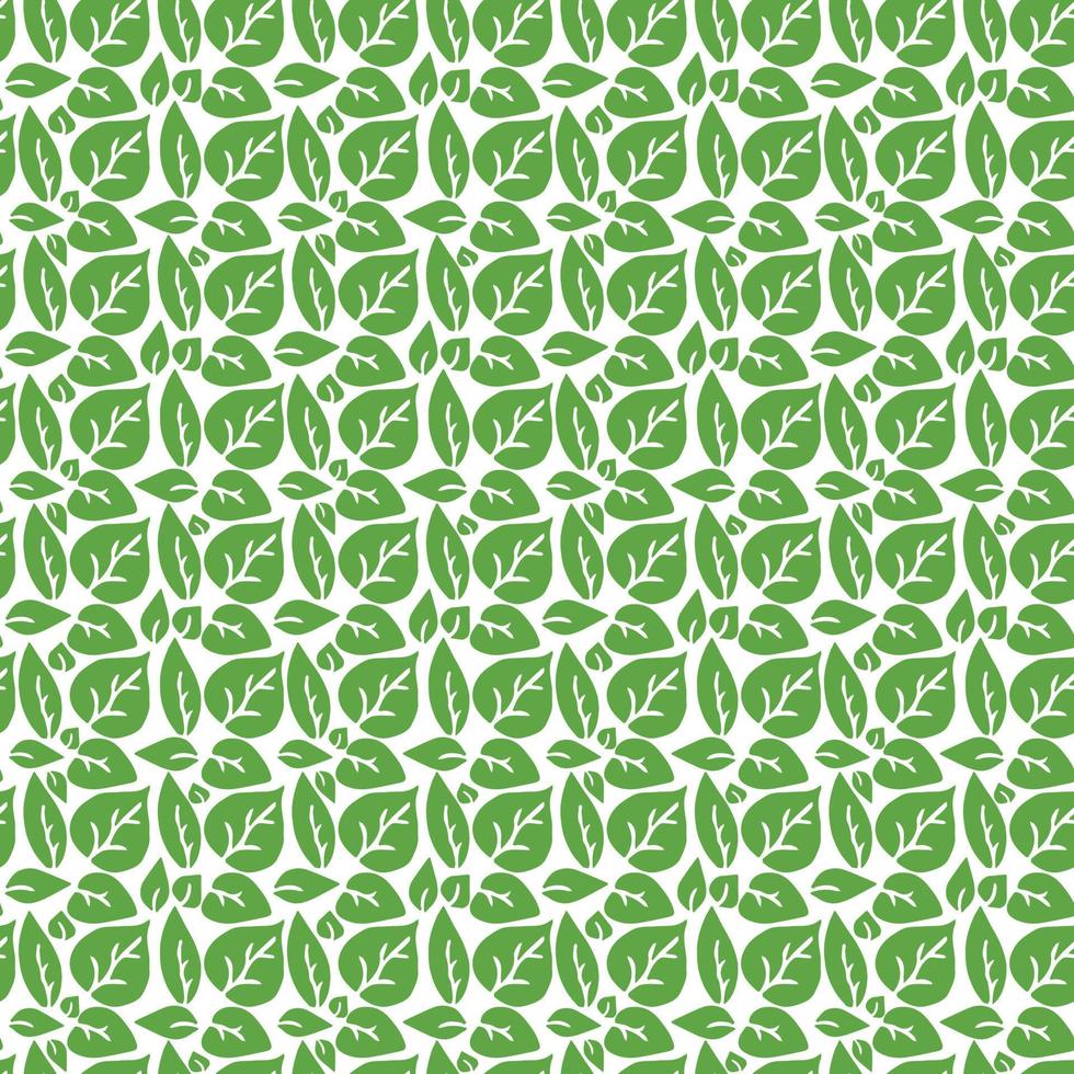 nahtloses Muster mit grünen Blättern. grüne Blätter auf dem weißen Hintergrund. vektor