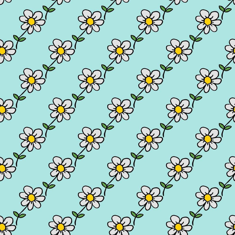 sömlös blommig vektor mönster. färgade blommor bakgrund. doodle mors dag blommönster. vintage blommönster illustration