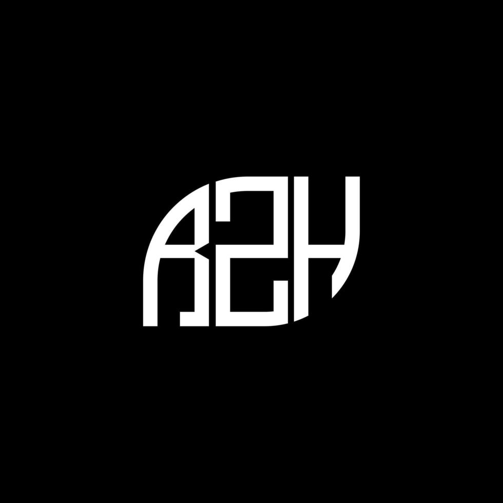 Rzh-Buchstaben-Logo-Design auf schwarzem Hintergrund. rzh kreative Initialen schreiben Logo-Konzept. rzh Briefgestaltung. vektor