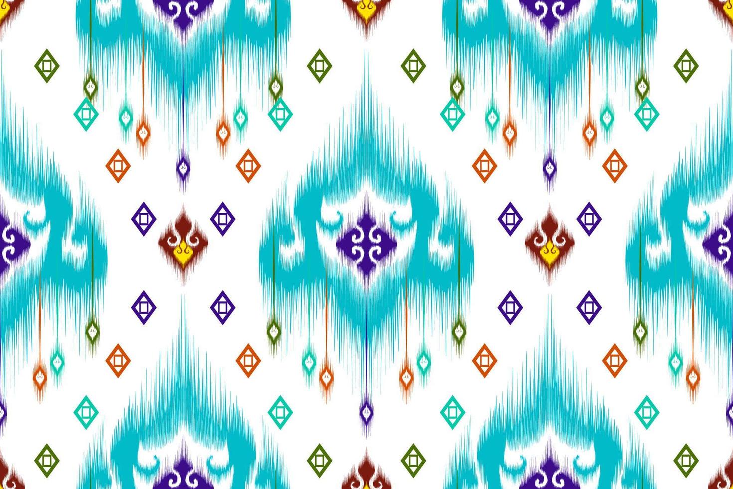 Ikat abstraktes geometrisches ethnisches Musterdesign. aztekischer Stoff Teppich Mandala Ornament ethnische Chevron Textildekoration Tapete. Stammes-Boho einheimischer ethnischer Truthahn traditioneller Stickereivektor vektor