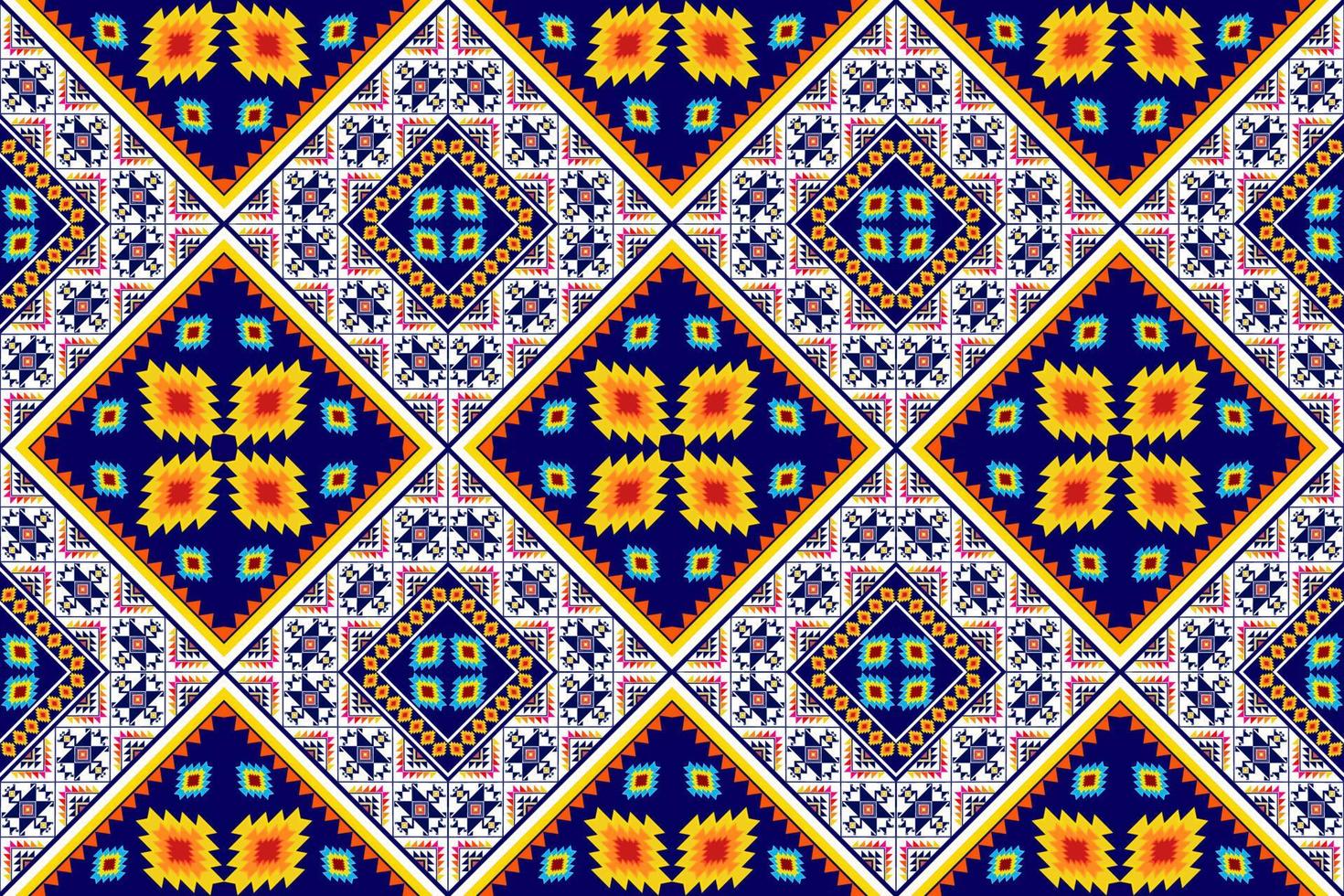 ikat abstrakt geometrisk etnisk mönsterdesign. Aztec tyg matta mandala prydnad etnisk chevron textil dekoration tapeter. tribal boho infödda etniska kalkon traditionella broderi vektor