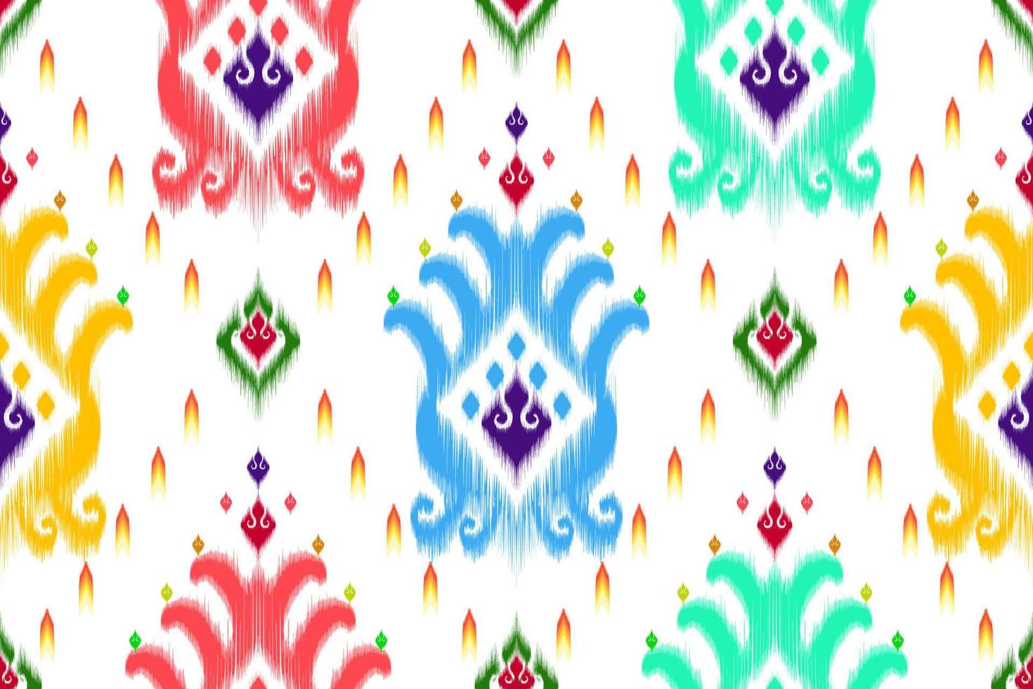 ikat abstrakt geometrisk etnisk mönsterdesign. Aztec tyg matta mandala prydnad etnisk chevron textil dekoration tapeter. tribal boho infödda etniska kalkon traditionella broderi vektor