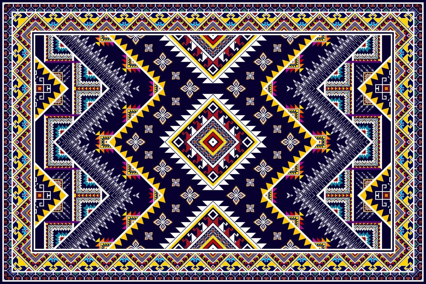 ikat abstrakt geometrisk etnisk mönsterdesign. Aztec tyg matta mandala prydnad etnisk chevron textil dekoration tapeter. tribal boho infödda etniska kalkon traditionella broderi vektor