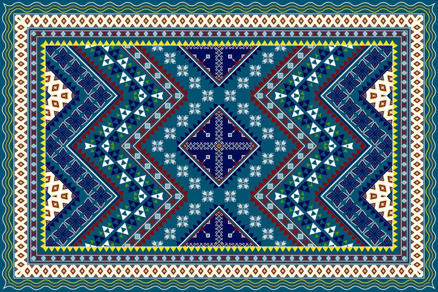 abstraktes geometrisches ikat-ethnisches musterdesign. aztekischer Stoff Teppich Mandala Ornamente Textildekorationen Tapete. tribal boho native ethnische türkei traditionelle stickerei vektor hintergrund