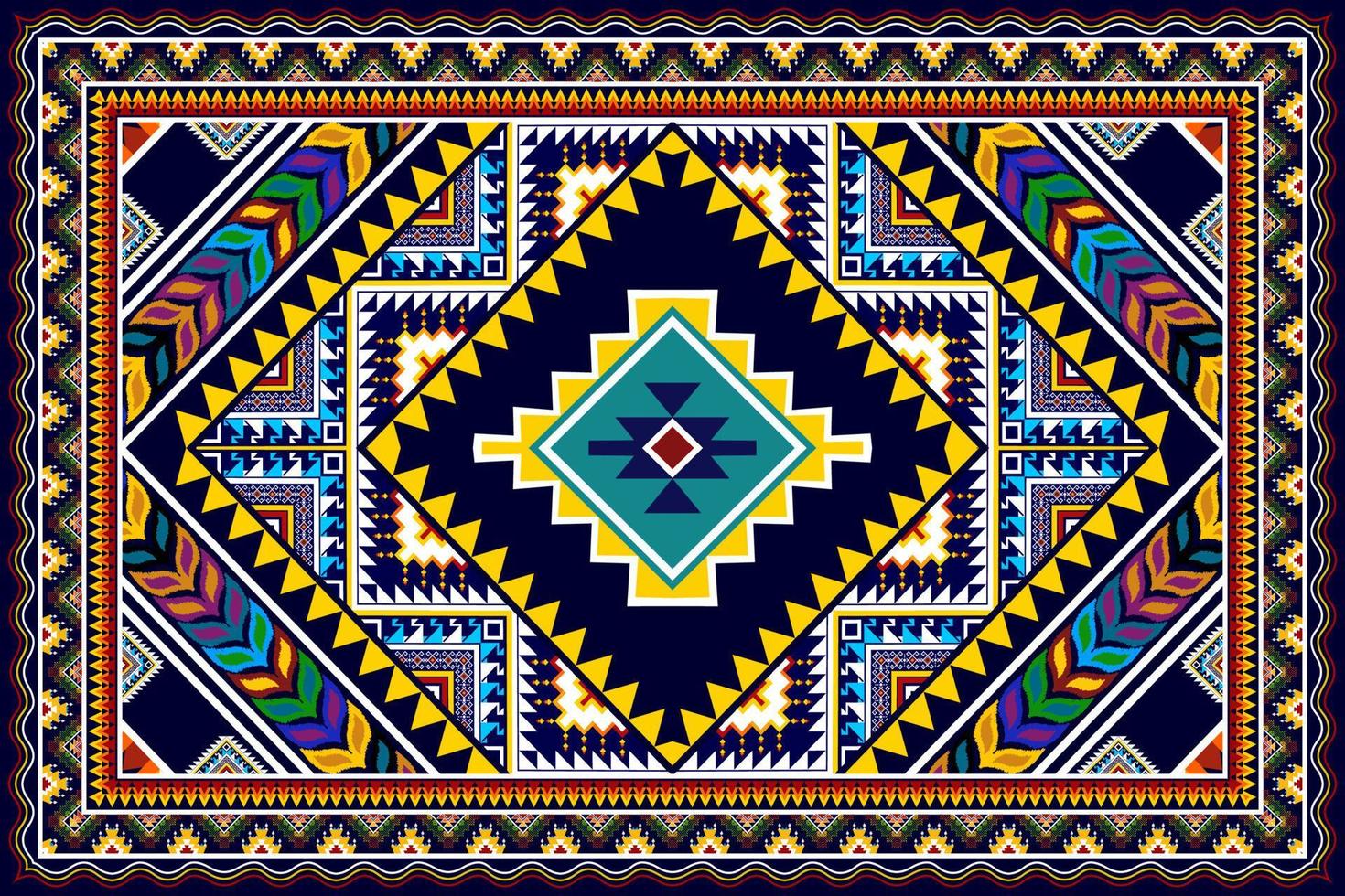 ikat etniska sömlösa mönsterdesign. Aztec tyg matta mandala ornament textil dekorationer tapet. tribal boho infödda etniska kalkon traditionell broderi vektor bakgrund