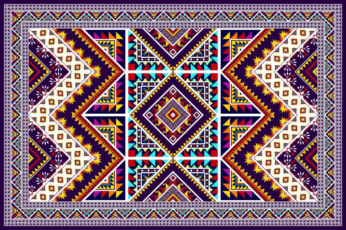 ikat abstrakt geometrisk etnisk mönsterdesign. Aztec tyg matta mandala prydnad etnisk chevron textil dekoration tapeter. tribal boho infödda etniska kalkon traditionella broderi vektor