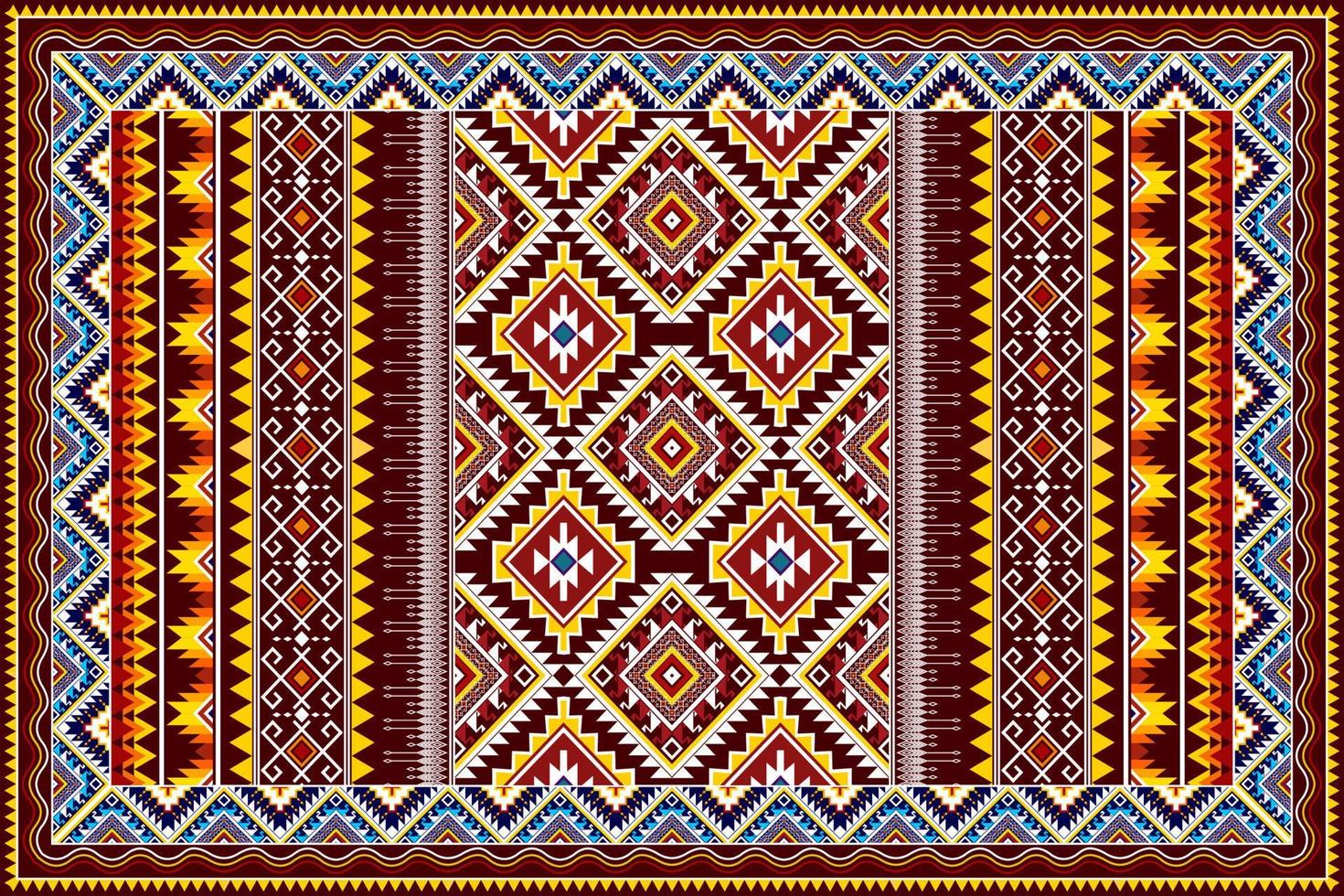 ikat abstrakt geometrisk etnisk mönsterdesign. Aztec tyg matta mandala prydnad etnisk chevron textil dekoration tapeter. tribal boho infödda etniska kalkon traditionella broderi vektor