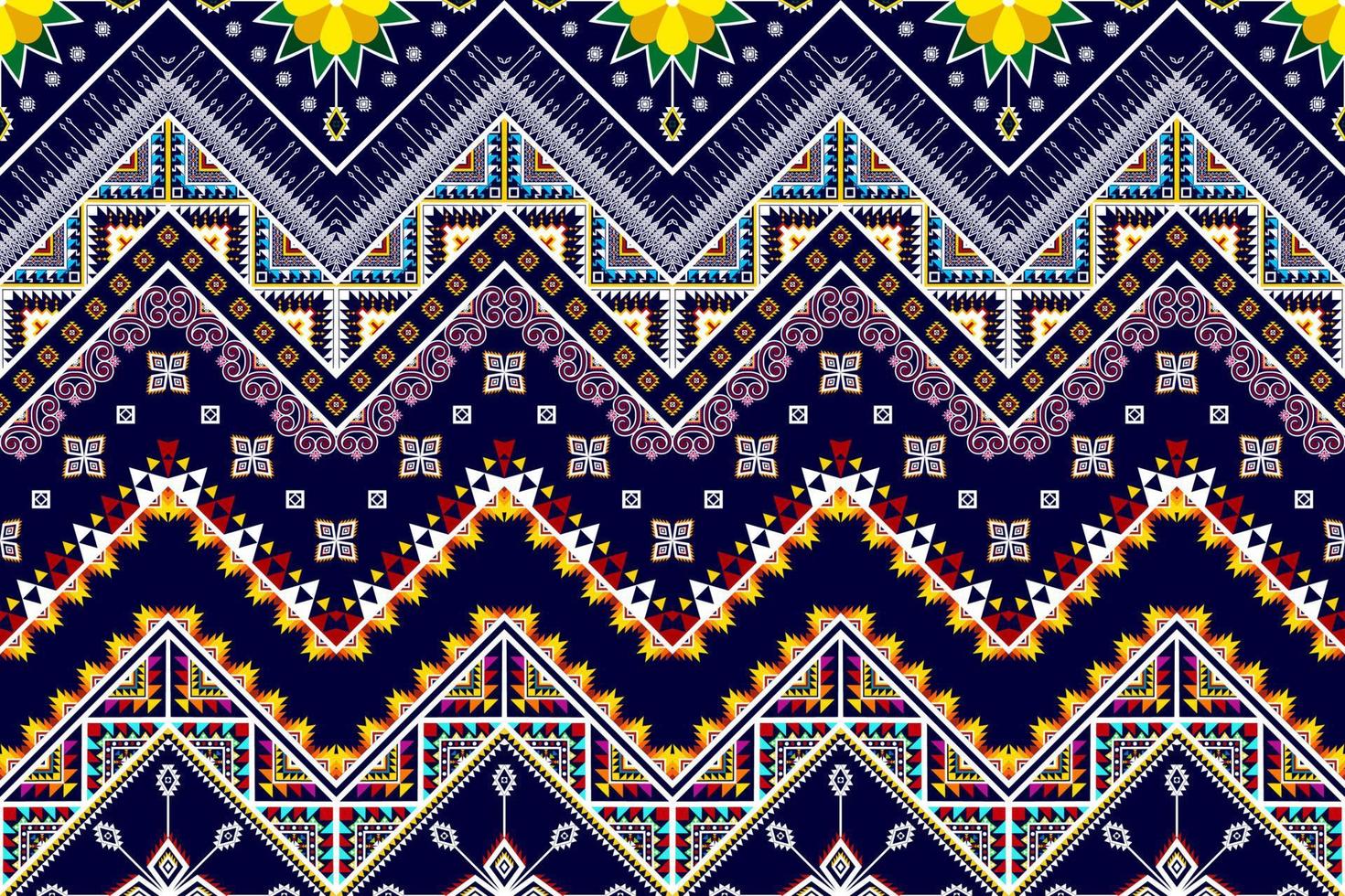 abstrakt geometrisk ikat etnisk mönsterdesign. Aztec tyg matta mandala ornament textil dekorationer tapet. tribal boho infödda etniska kalkon traditionell broderi vektor bakgrund