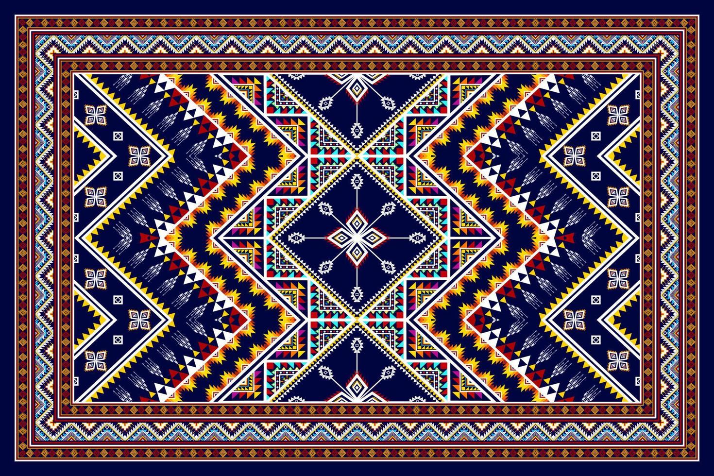 abstraktes geometrisches ikat-ethnisches musterdesign. aztekischer Stoff Teppich Mandala Ornamente Textildekorationen Tapete. tribal boho native ethnische türkei traditionelle stickerei vektor hintergrund