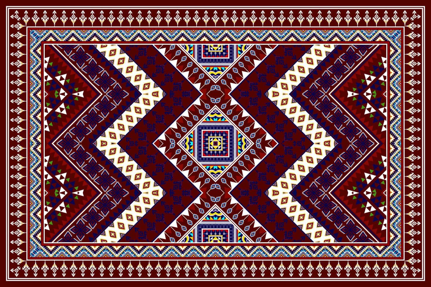 abstraktes geometrisches ikat-ethnisches musterdesign. aztekischer Stoff Teppich Mandala Ornamente Textildekorationen Tapete. tribal boho native ethnische türkei traditionelle stickerei vektor hintergrund