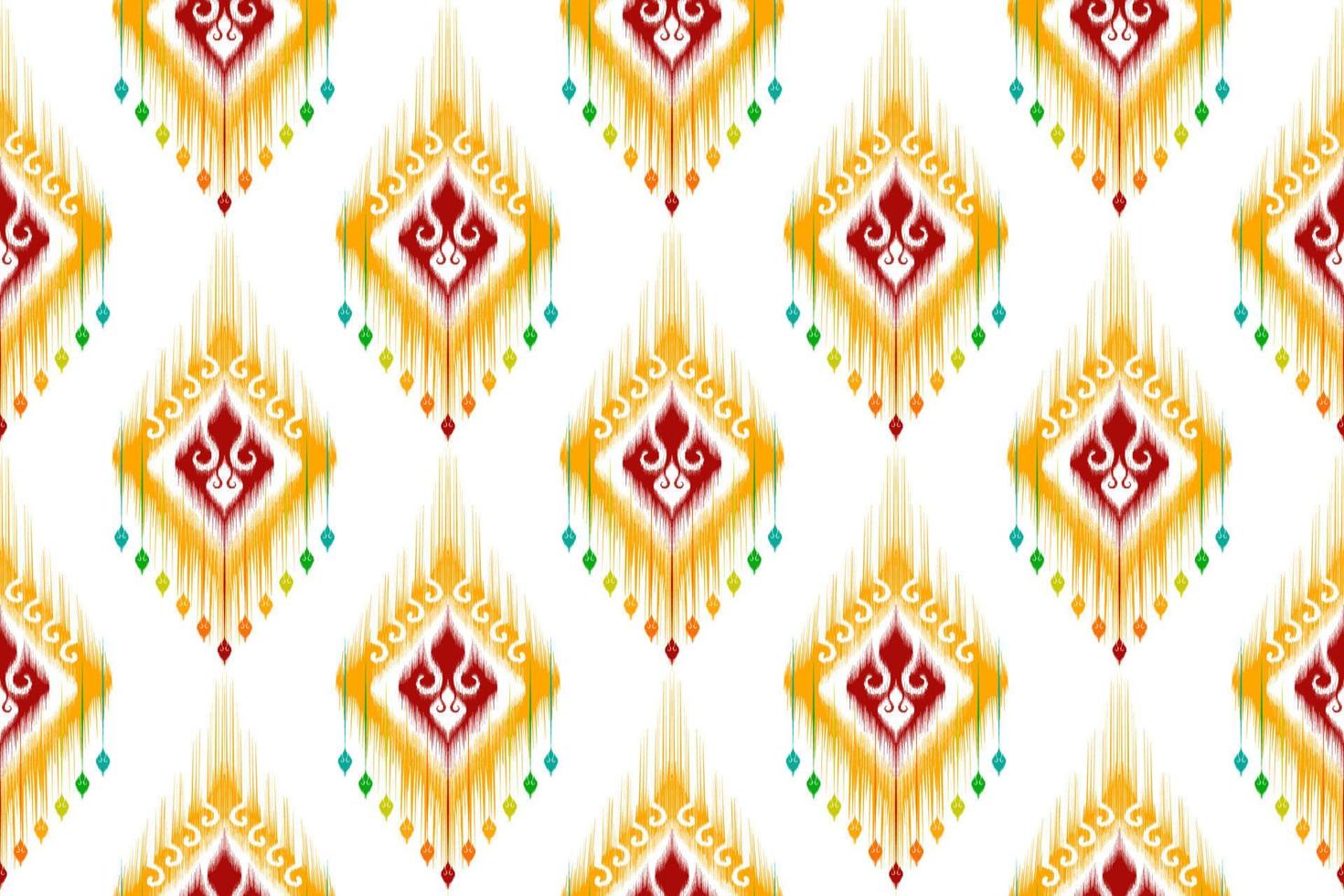 ikat abstrakt geometrisk etnisk mönsterdesign. Aztec tyg matta mandala prydnad etnisk chevron textil dekoration tapeter. tribal boho infödda etniska kalkon traditionella broderi vektor