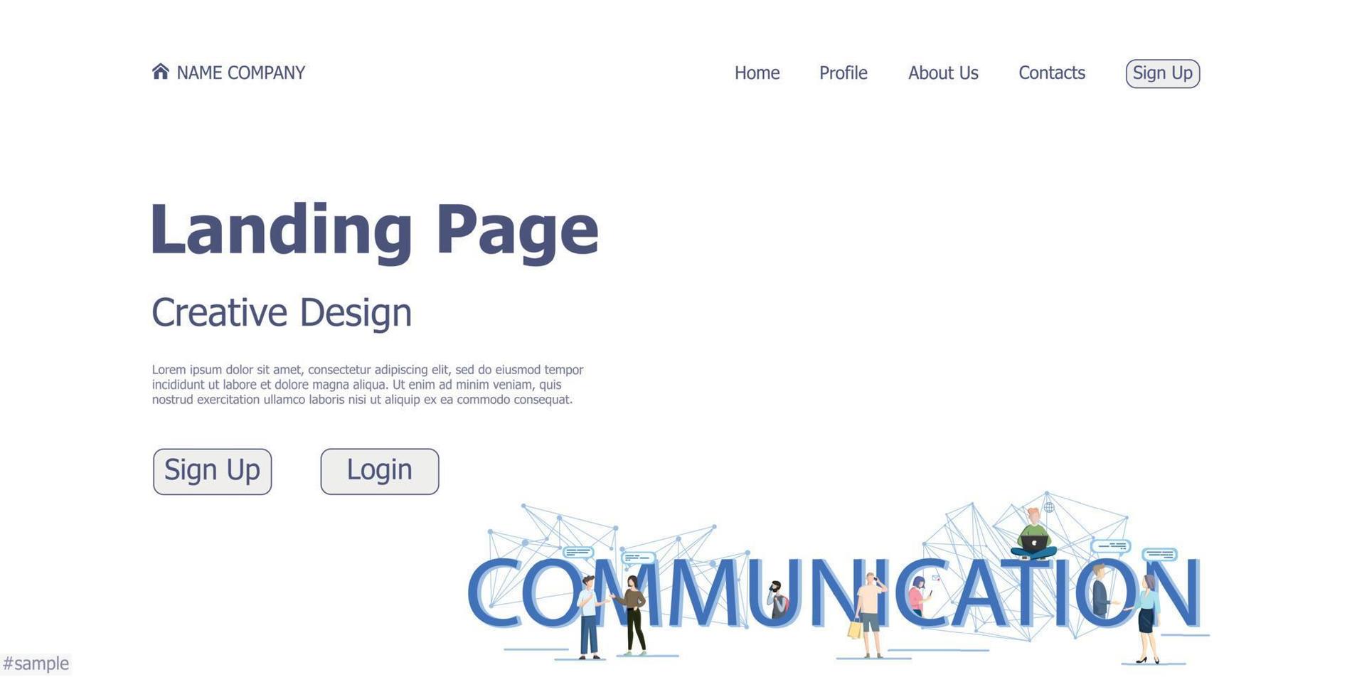 Konzept Design Konzept Kommunikation Ressource Zielseite Website - Vektor