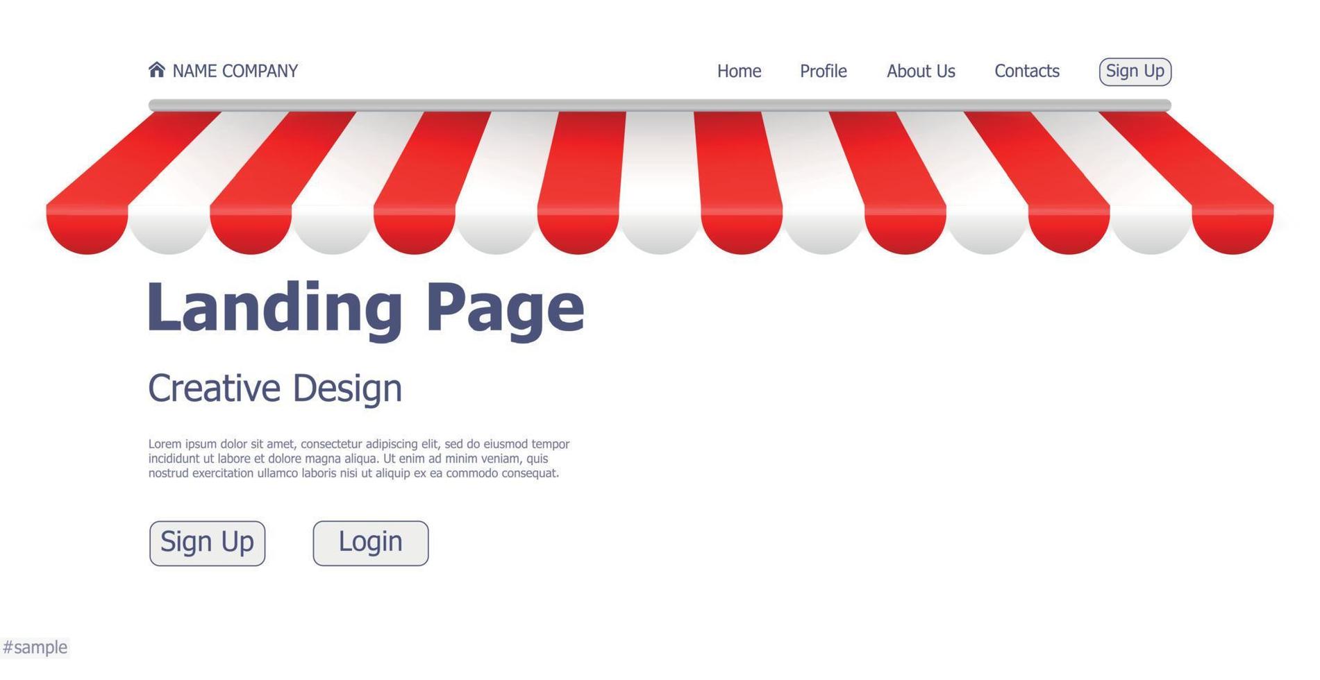 designkoncept onlinebutik målsida webbplats - vektor