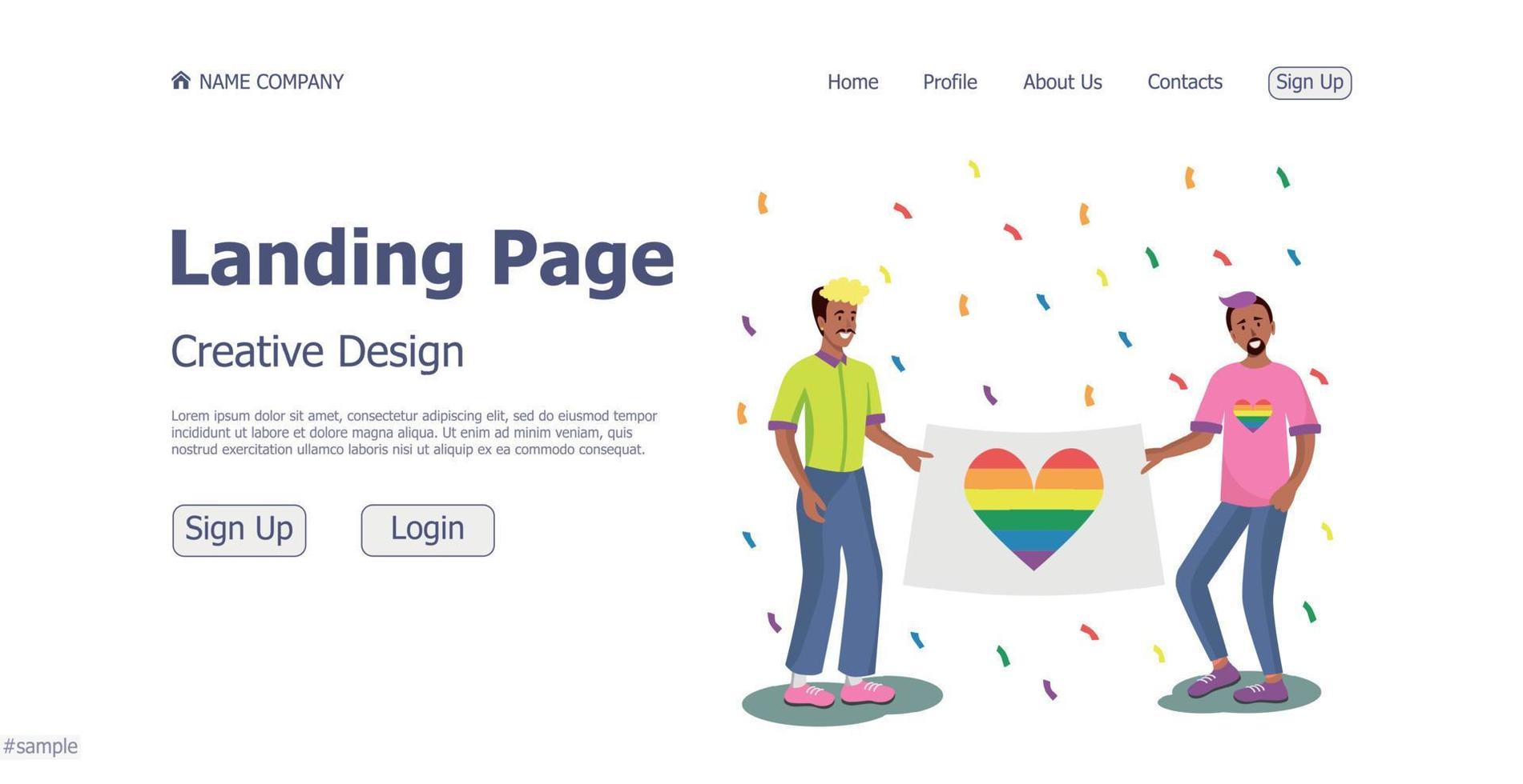 lgbt-community-website-landing-page-design-konzept - vektor