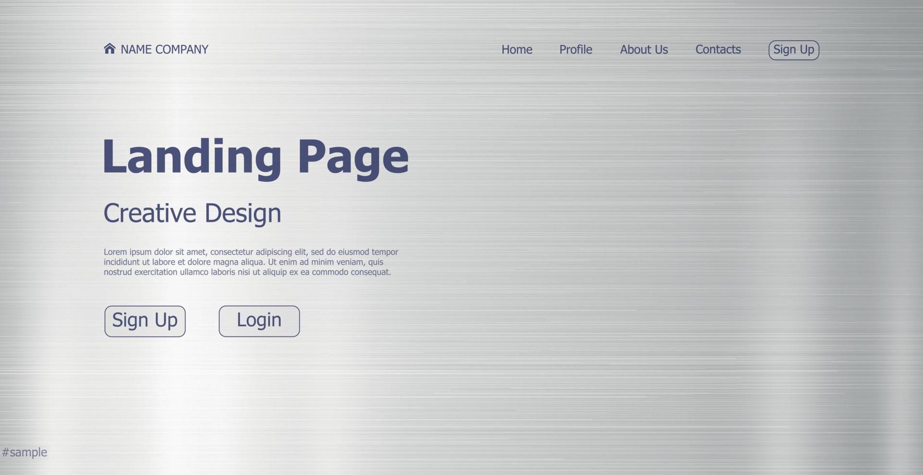 designkoncept stål textur målsida webbplats - vektor