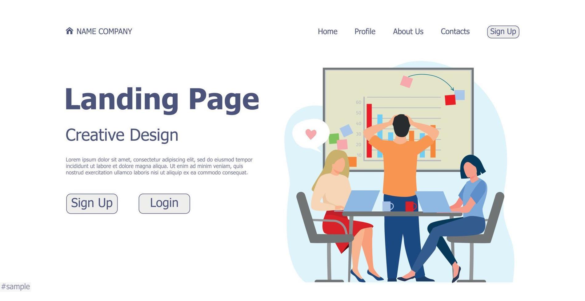 Website-Landing-Page-Business-Konzept-Design-Konzept - Vektor