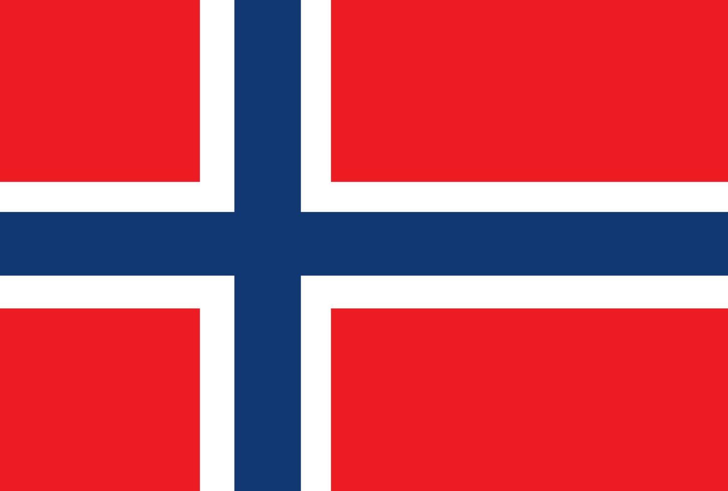 Norges flagga vektor ikon i officiell färg och proportion korrekt