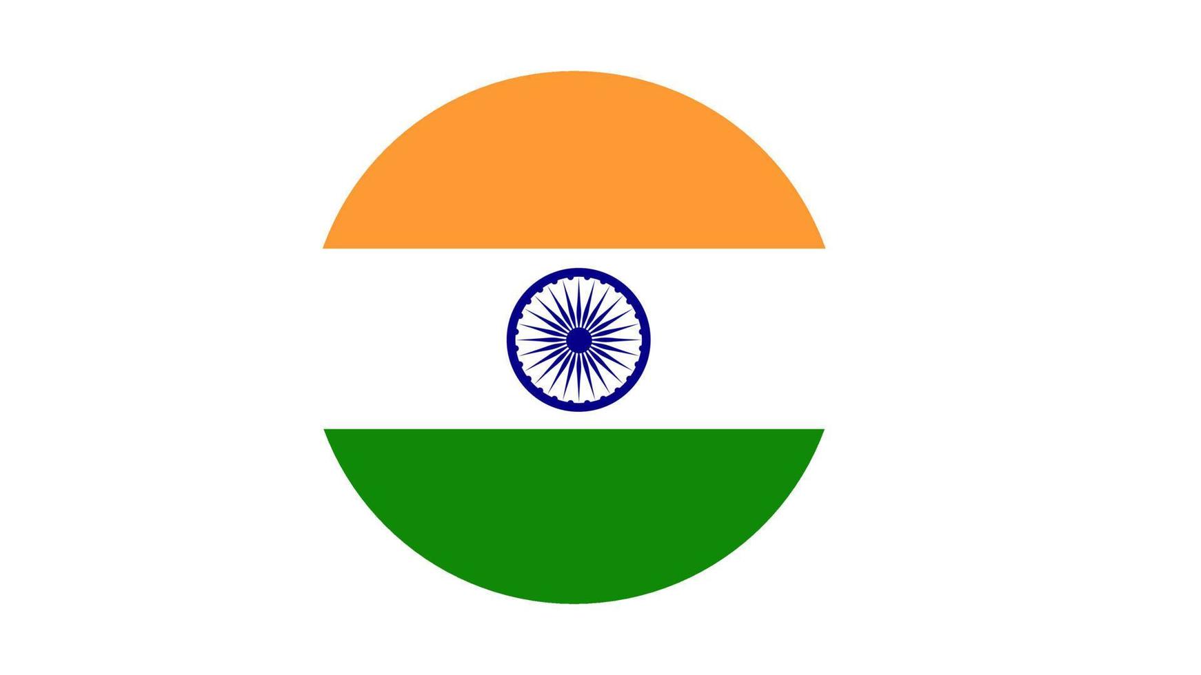indischer Flaggenkreis, Vektorbild und Symbol vektor