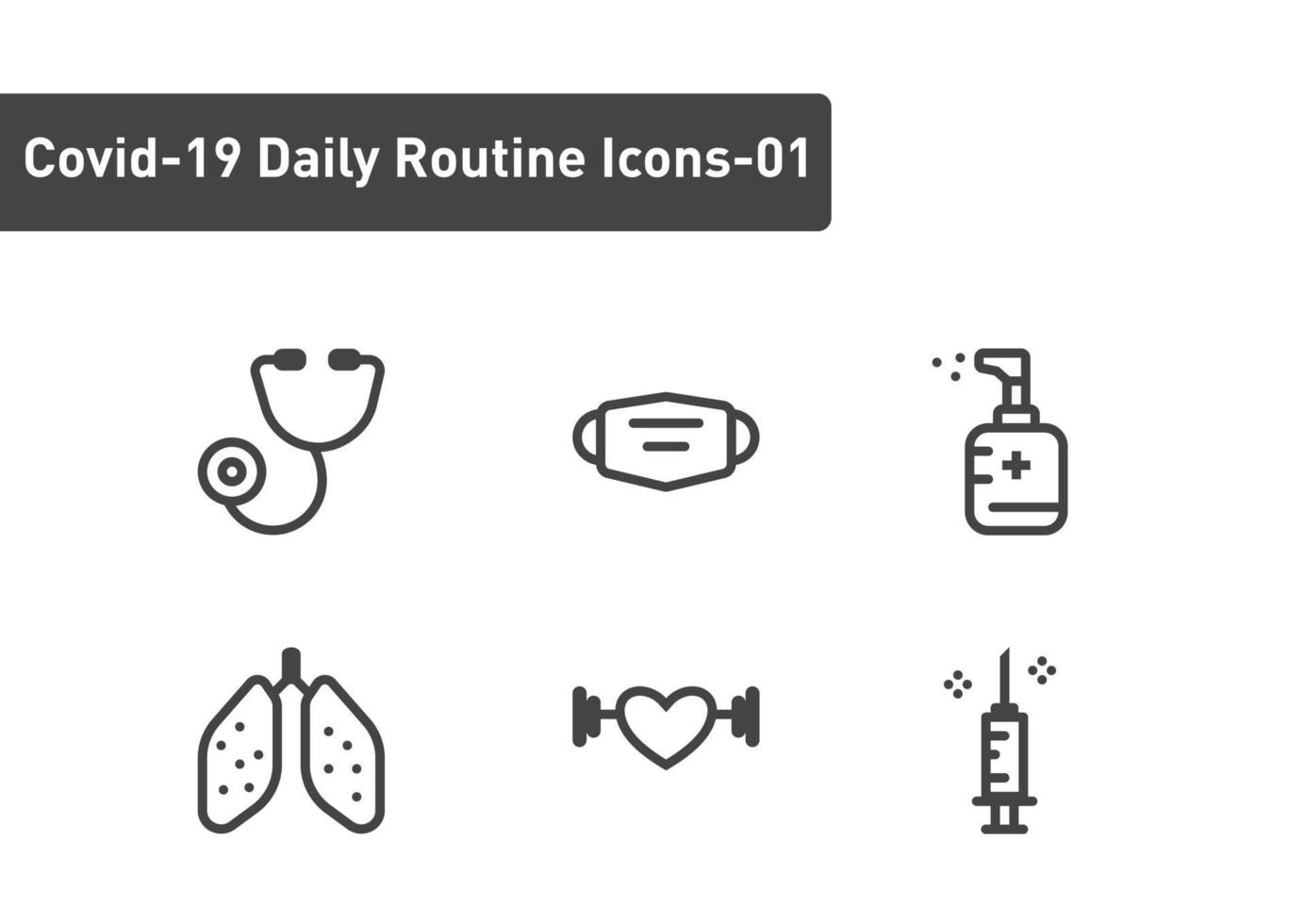 satz von antivirenschutz für das tägliche routinesymbol vektor