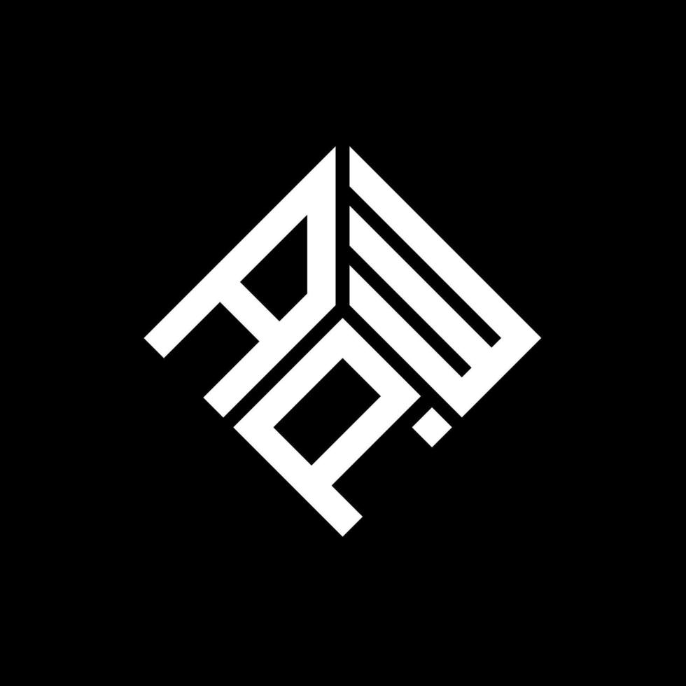 apw-Buchstaben-Logo-Design auf schwarzem Hintergrund. apw kreative Initialen schreiben Logo-Konzept. apw Briefgestaltung. vektor