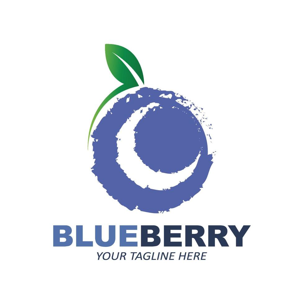 vektorillustration av blåbärsfruktlogotypen färsk frukt blå lila, tillgänglig på marknaden kan vara för fruktjuice eller för kroppshälsa, screentryckdesign, klistermärke, banderoll, fruktföretag vektor