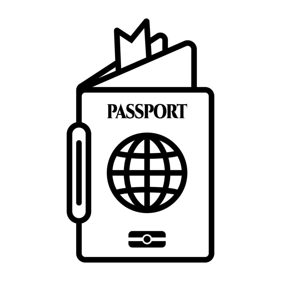 US-Symbol für internationale Reisepassdokumente für Apps und Websites vektor