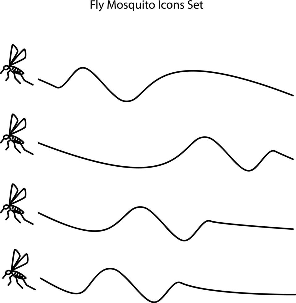 Moskito-Flat-Line-Icon-Set. Insektenbekämpfungsvektorsymbol, einfache flache Illustration für Website oder mobile App. vektor