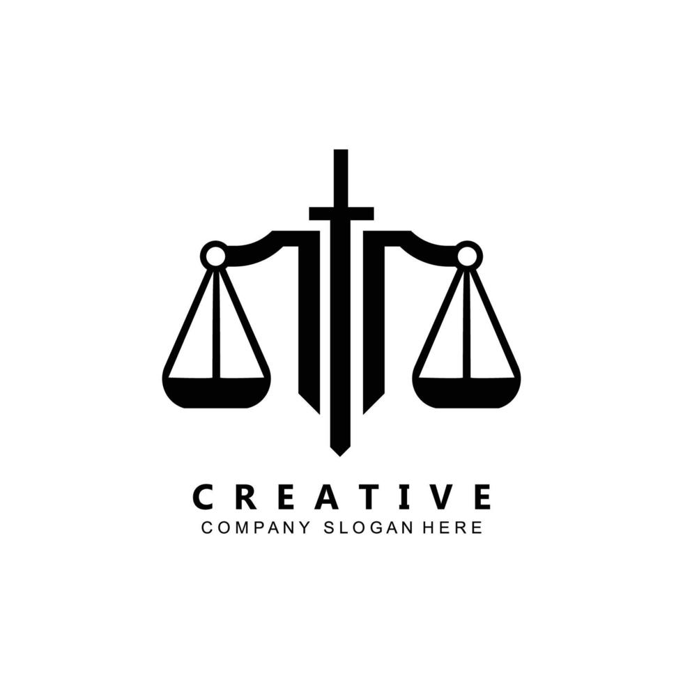 advokat eller rättvisa lag logotyp vektordesign, ikon illustration vektor
