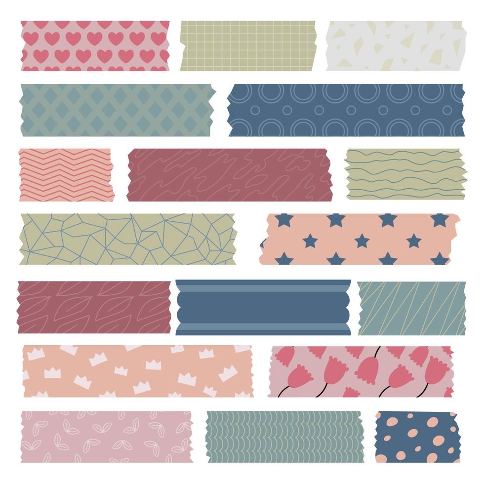 pastellmuster vintage washi tape zerrissenes papier mit zerrissener bunter clipart für aufkleber oder stationäre textur vektor