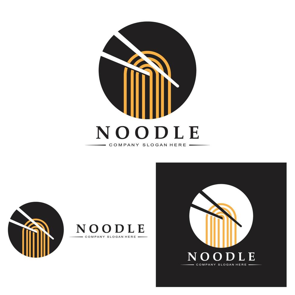 en samling inspiration för nudellogotyp. kinesisk mat och skål formgivningsmall. retro koncept illustration vektor