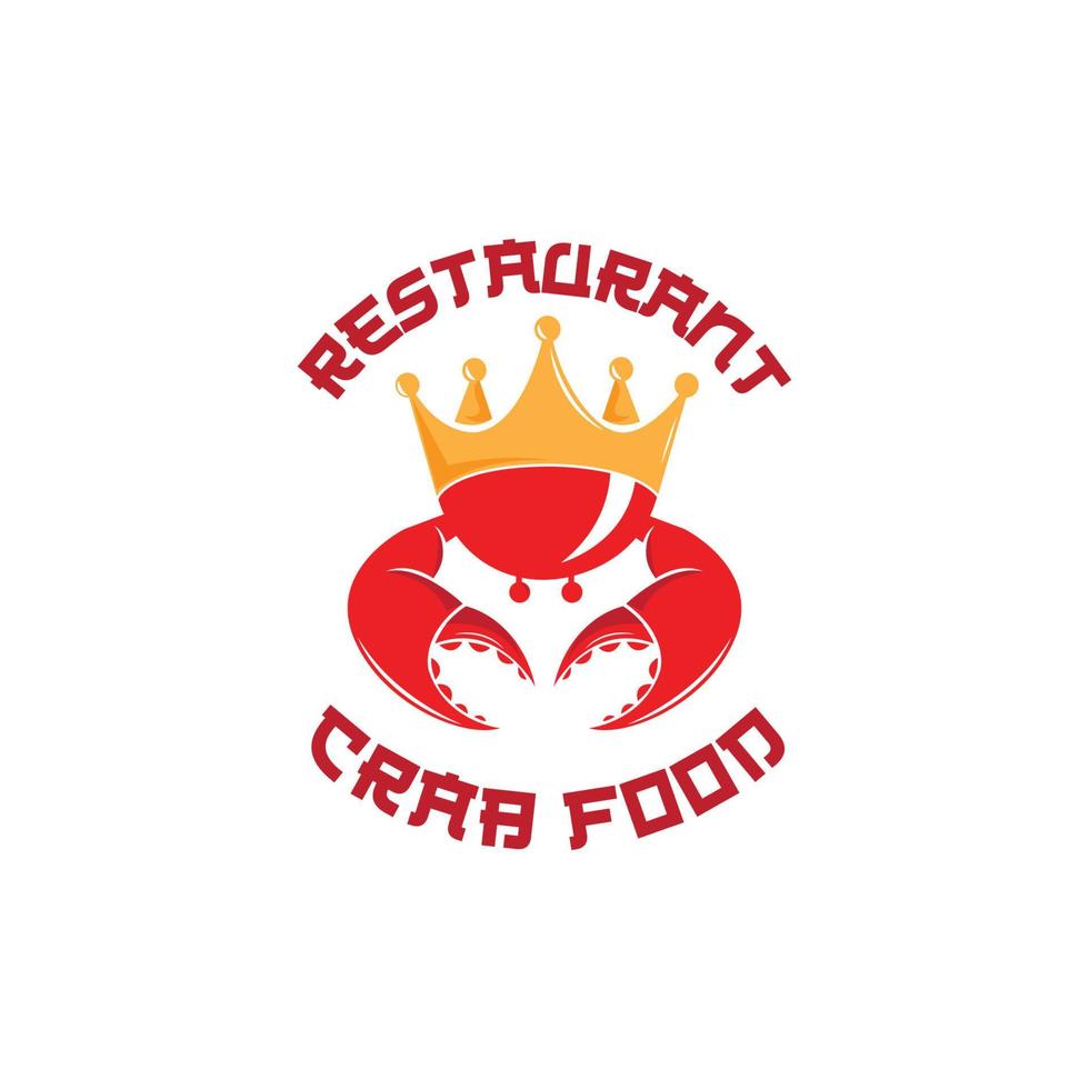 roter Krabben-Meerestier-Logovektor, Zutaten zur Herstellung von Meeresfrüchten, Illustrationsdesign geeignet für Aufkleber, Siebdruck, Banner, Restaurantunternehmen vektor