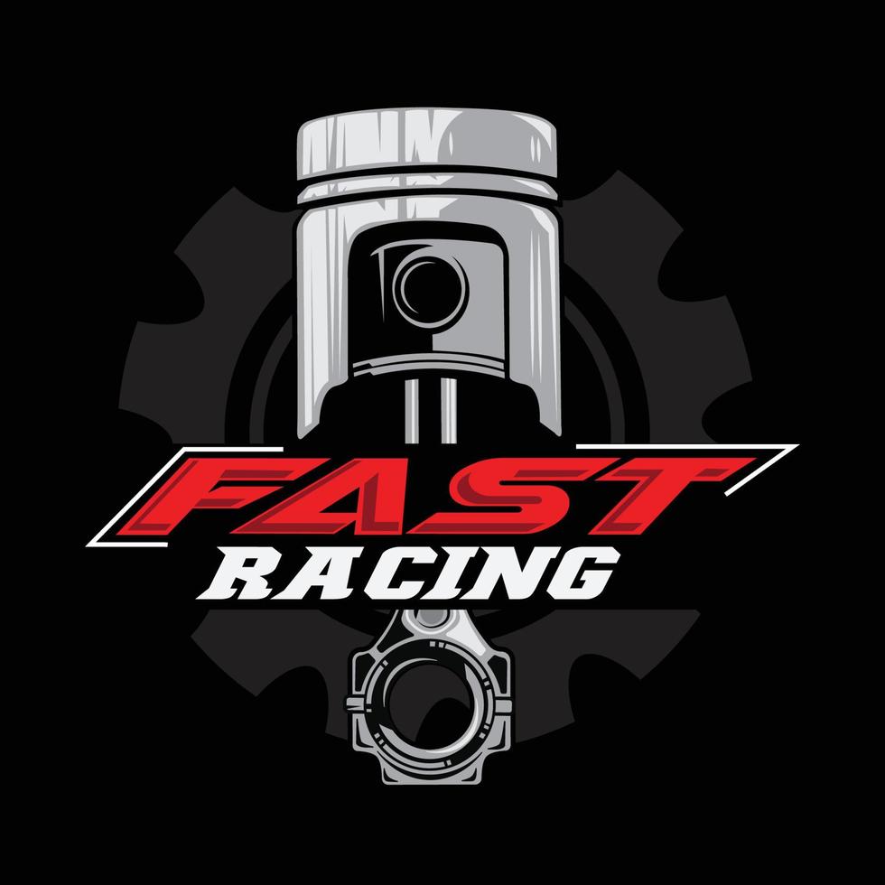 snabb racing logotyp bakgrundsdesign, fordonsreparation, lämplig för screentryck, klistermärken, banderoller, team, företag vektor