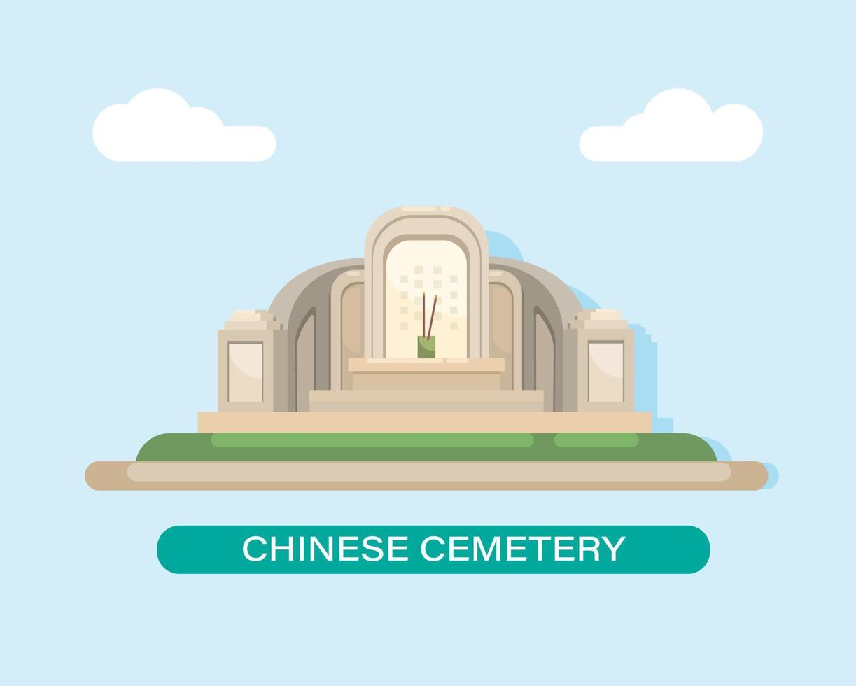 kinesisk kyrkogård i buddistisk religion illustration vektor