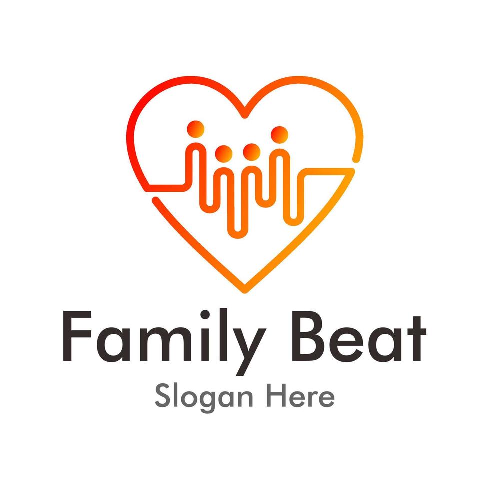 familj beat logotyp vektor