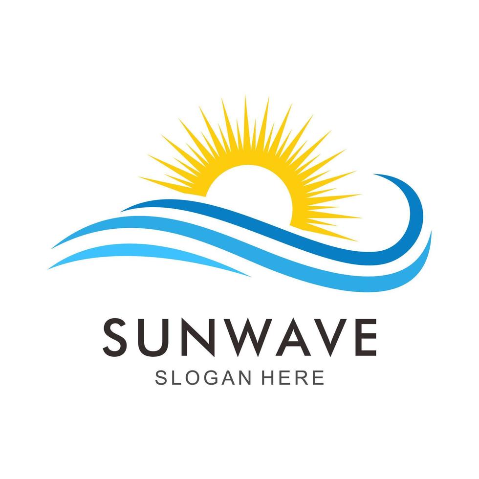 sun wave logotyp vektor