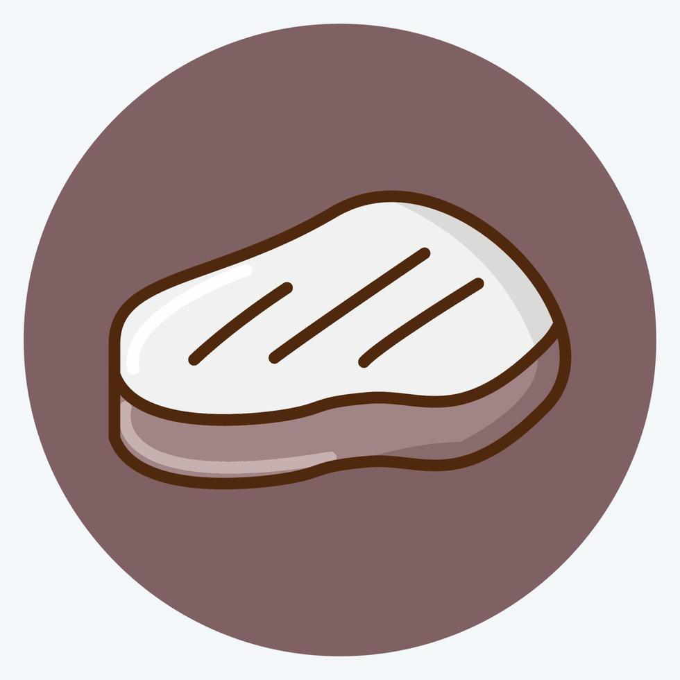 Icon-Steak. für Fleisch geeignet. flacher Stil. einfaches Design editierbar. Design-Vorlagenvektor. einfache Abbildung vektor