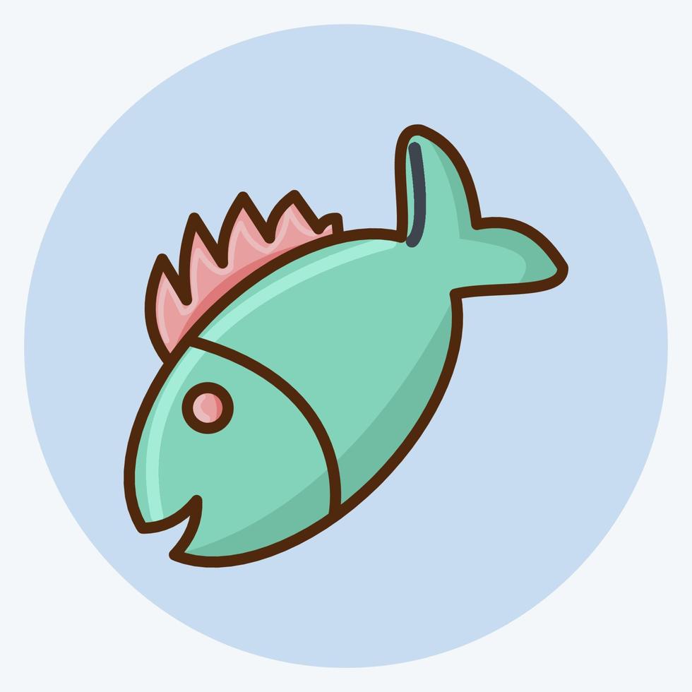 Symbol gegrillter Fisch. für Fleisch geeignet. flacher Stil. einfaches Design editierbar. Design-Vorlagenvektor. einfache Abbildung vektor