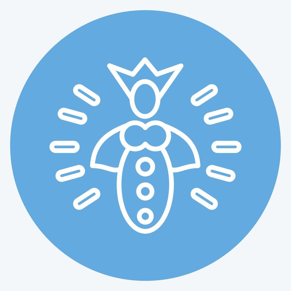 Symbol Bienenkönigin. geeignet für Bienenfarm. blaue augen stil. einfaches Design editierbar. Design-Vorlagenvektor. einfache Abbildung vektor