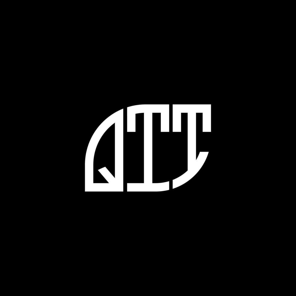 qtt-Buchstaben-Logo-Design auf schwarzem Hintergrund. qtt kreatives Initialen-Buchstaben-Logo-Konzept. qtt Briefgestaltung. vektor