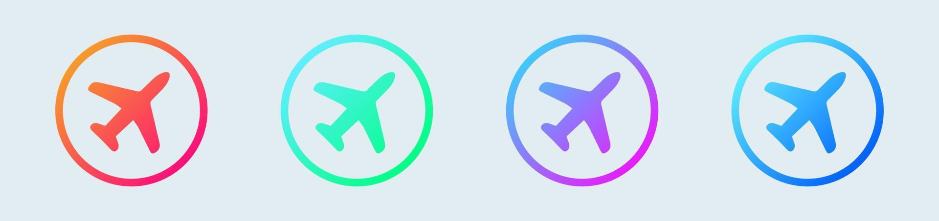 Flugtransportsymbol. Flache Ikone der Flugzeugluftfahrt für Apps und Websites. vektor