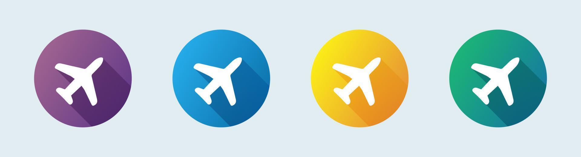 Flache Ikone der Flugzeugluftfahrt für Apps und Websites. Reise-Vektor-Illustration. vektor